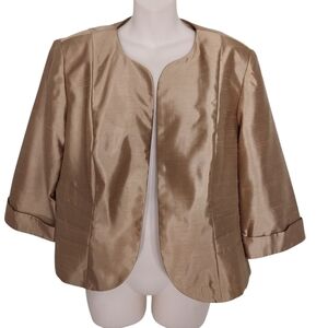 🔵BOGO FREE🔵 Dana Kay Blazer Topper Golden Tan Open Front Sz 16